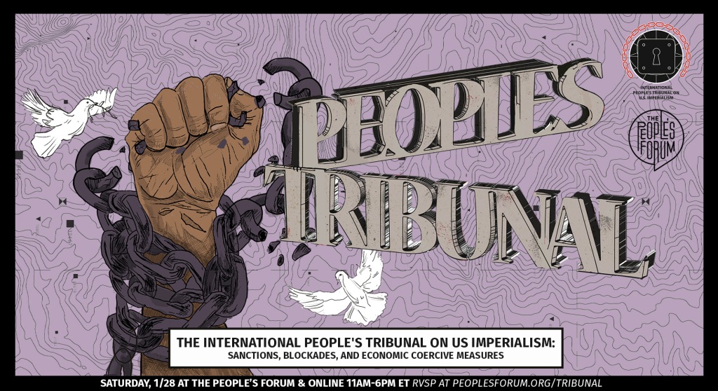 Wide banner graphic for the International People’s Tribunal launch event